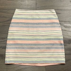 LOFT Petite Pastel Striped Shift Skirt - Size 00P